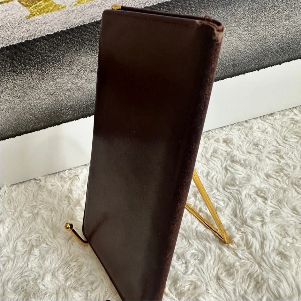 Cartier Brown Leather Wallet with Gold Trim